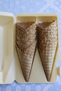 Ice cream cones in packaging
