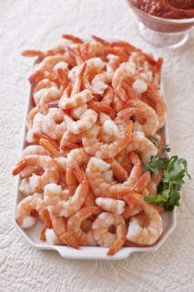 Shrimp on platter