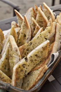 Bread slices in basket