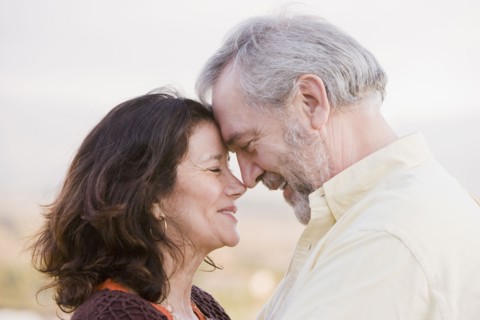 Hispanic couple smiling