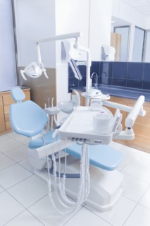 Chair and medical equipment in office of dentist