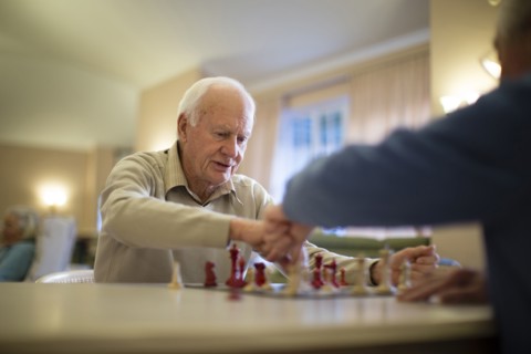 Older men playing chess