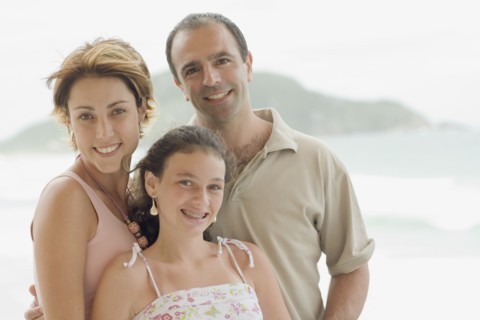 Close up of family smiling