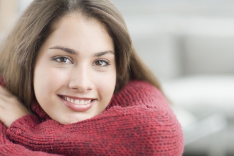 Close up of Brazilian teenager smiling