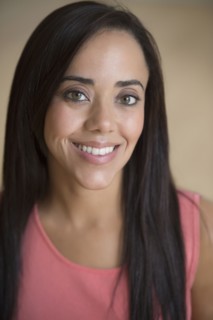 Smiling mixed race woman