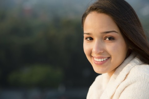 Hispanic woman smiling