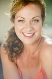 Caucasian woman smiling outdoors