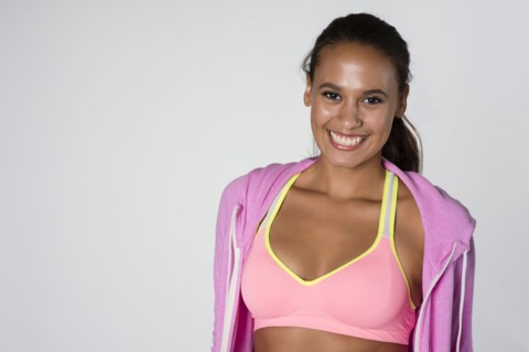 Mixed race woman wearing sportswear
