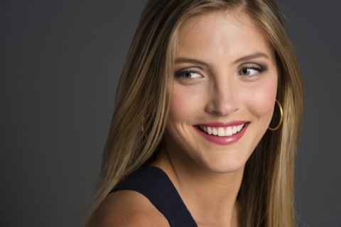 Close up of smiling Caucasian woman