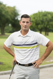 Caucasian man standing on golf course