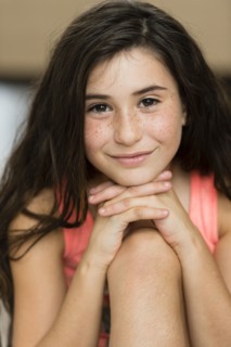 Mixed race girl smiling