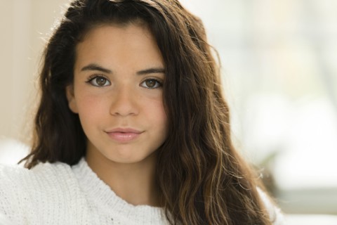 Mixed race girl smiling