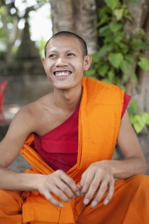Smiling Cambodian monk