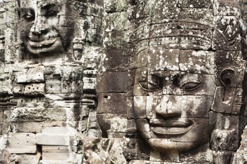 Stone faces in Avalokiteshvara