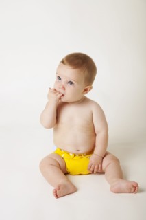 Curious Caucasian baby boy