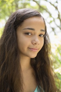 Mixed race girl smiling