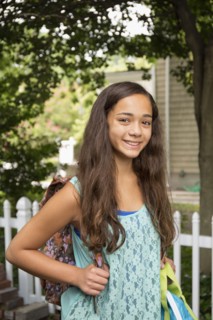 Mixed race girl smiling