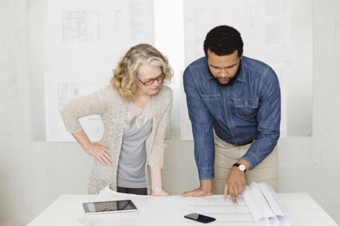 Architects working together in office