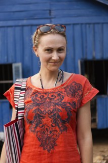 Caucasian woman smiling outdoors
