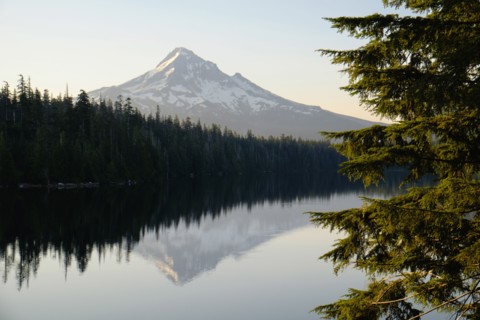 Mount Hood reflecting in Lost Lake