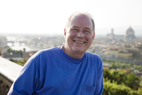 Caucasian man smiling outdoors