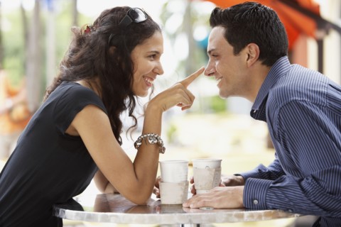 Couple smiling at each other