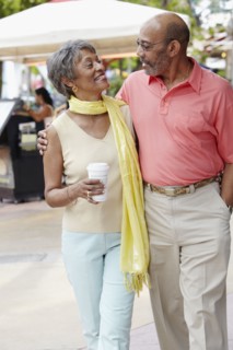 African couple walking together