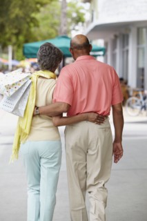African couple shopping