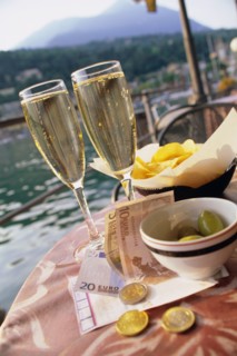 Glasses of champagne
