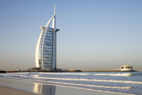 Burj Al Arab Hotel on beach