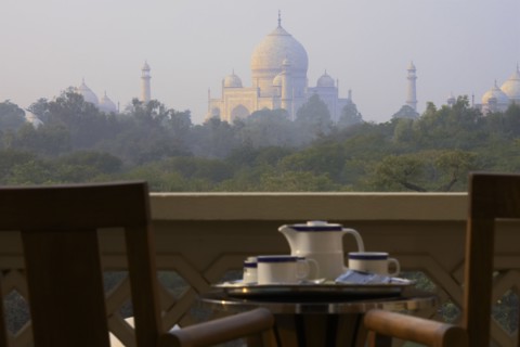 Balcony overlooking Taj Mahal