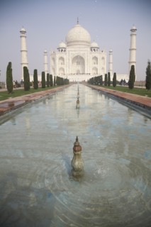 Taj Mahal with still pool