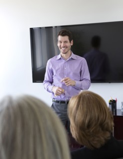 Businessman talking in meeting