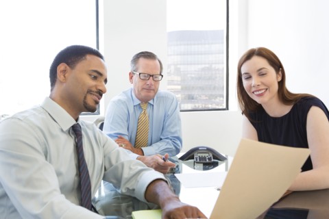 Business people talking in meeting
