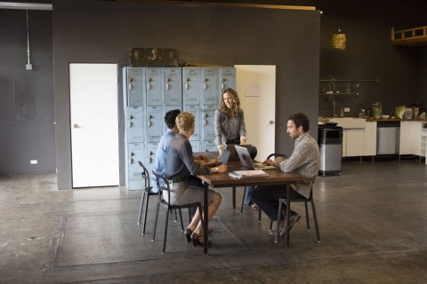 Business people talking in office meeting