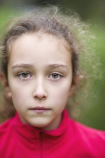 Close up of serious Caucasian girl