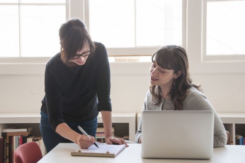 Businesswomen working together in office