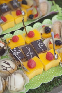 Close up of variety of desserts