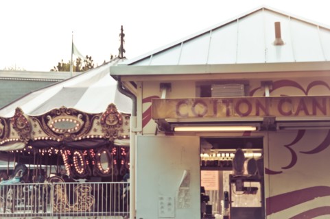 Cotton candy stall at amusement park