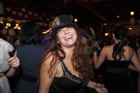 Laughing woman at party