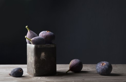 Figs in jar on countertop