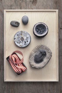 Tray of pebbles