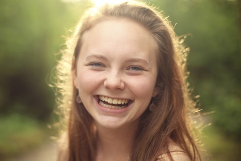 Close up of Caucasian girl smiling