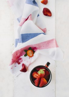 Fresh strawberries and towel