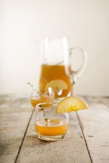 Close up of apple cider glass with garnish