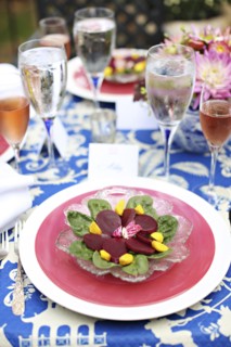Fresh salad on backyard table