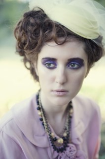 Close up of glamorous woman in vintage clothing