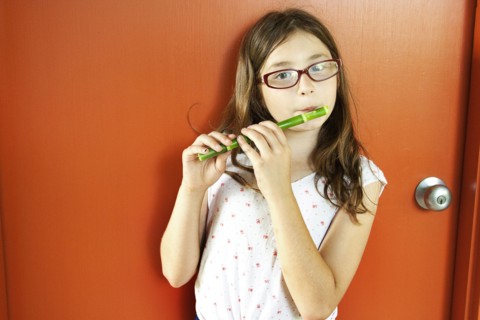 Girl playing flute