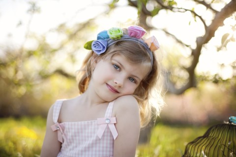Caucasian girl smiling outdoors