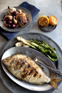 Plates of grilled fish